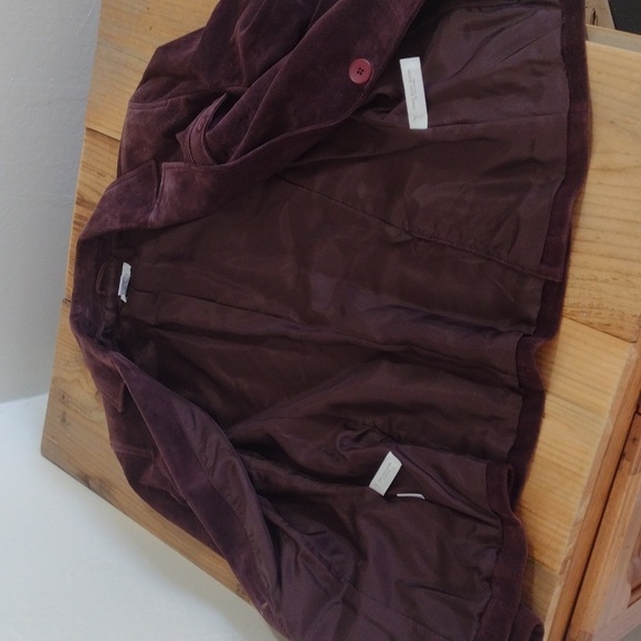 Loft Vintage Purple Leather One Button Jacket Size 12 - Picture 9 of 10